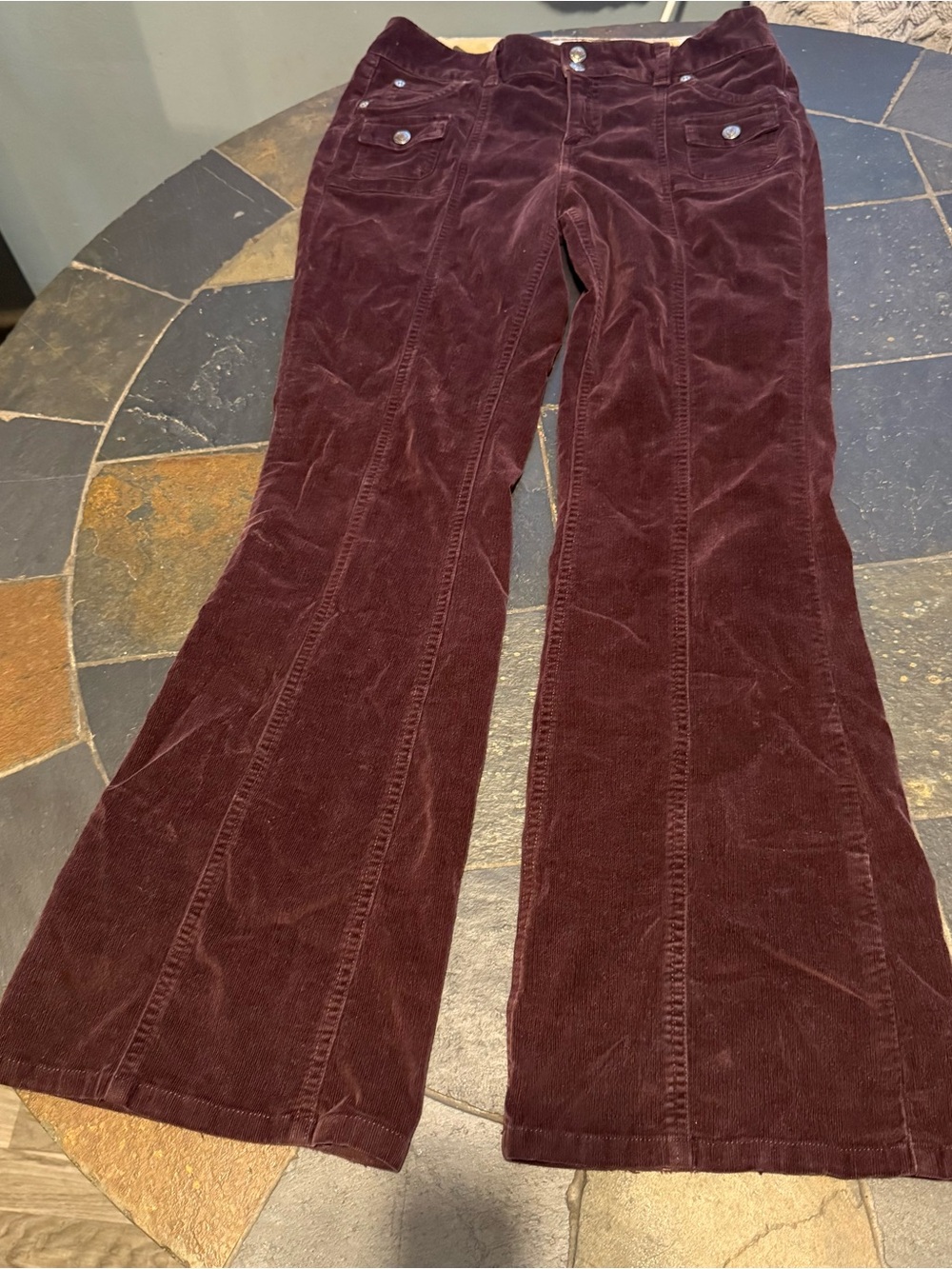 Arizona Jean Company Girls Corduroy Flare Pants in Burgundy